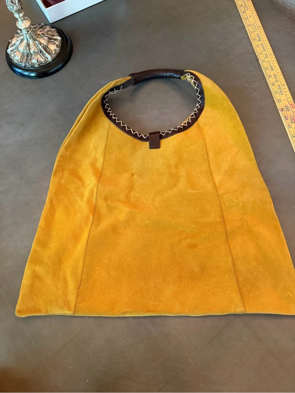 Gianni Notaro Italian Suede Hobo Bag - Mustard Made in Italy Shoulder Bag